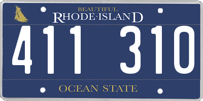 RI license plate 411310