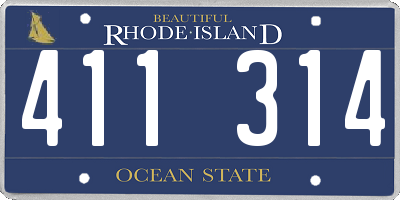 RI license plate 411314