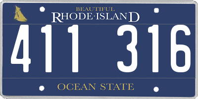 RI license plate 411316