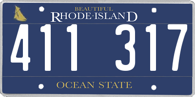 RI license plate 411317