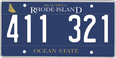 RI license plate 411321
