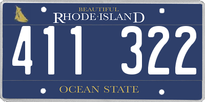 RI license plate 411322