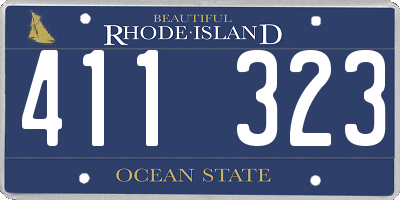 RI license plate 411323