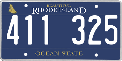 RI license plate 411325