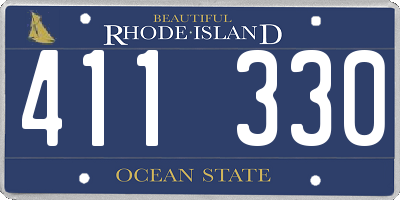 RI license plate 411330