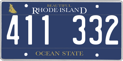 RI license plate 411332