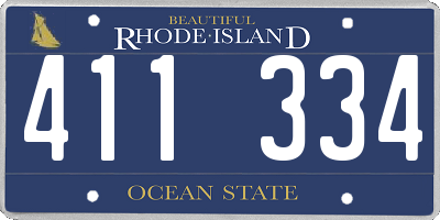 RI license plate 411334