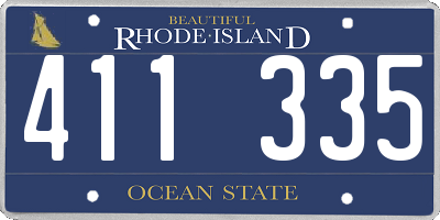 RI license plate 411335