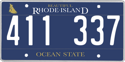 RI license plate 411337