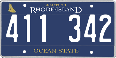RI license plate 411342