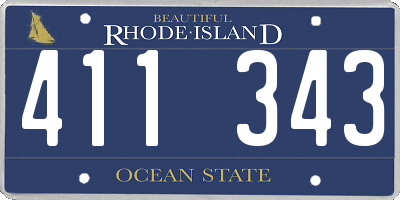 RI license plate 411343