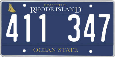 RI license plate 411347