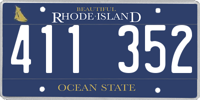 RI license plate 411352