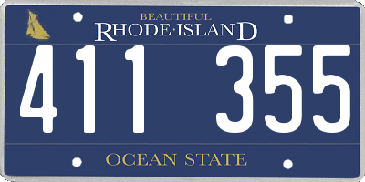 RI license plate 411355