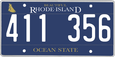 RI license plate 411356