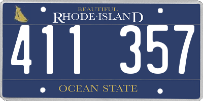 RI license plate 411357