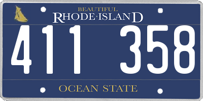 RI license plate 411358