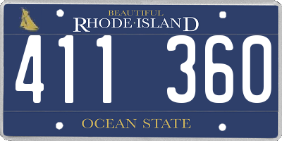 RI license plate 411360