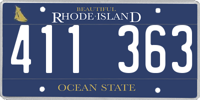 RI license plate 411363