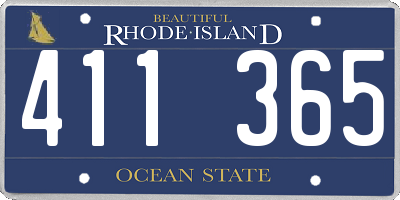 RI license plate 411365