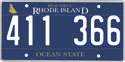 RI license plate 411366