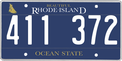 RI license plate 411372