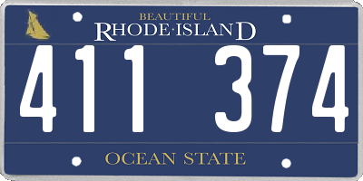 RI license plate 411374
