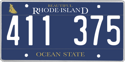 RI license plate 411375