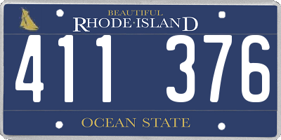 RI license plate 411376