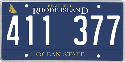 RI license plate 411377