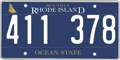 RI license plate 411378