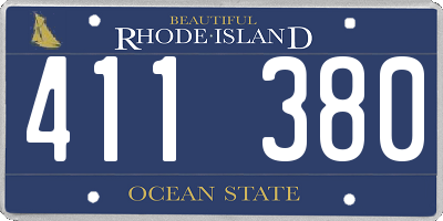 RI license plate 411380
