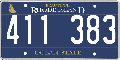 RI license plate 411383