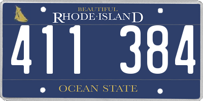 RI license plate 411384