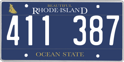 RI license plate 411387