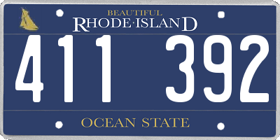 RI license plate 411392