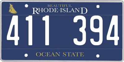 RI license plate 411394