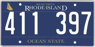 RI license plate 411397