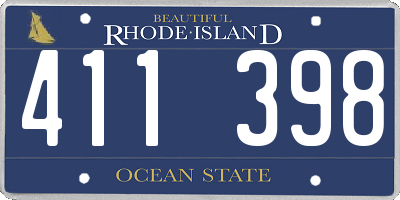 RI license plate 411398