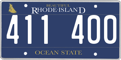 RI license plate 411400