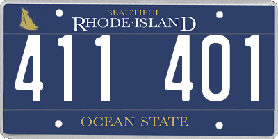 RI license plate 411401