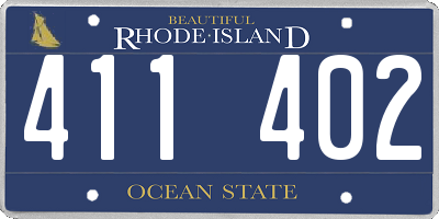 RI license plate 411402