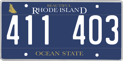 RI license plate 411403