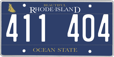 RI license plate 411404