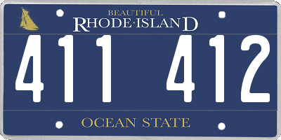 RI license plate 411412