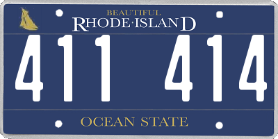 RI license plate 411414