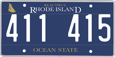 RI license plate 411415