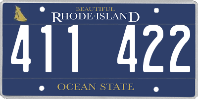 RI license plate 411422
