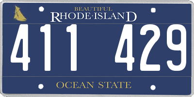 RI license plate 411429