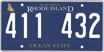 RI license plate 411432
